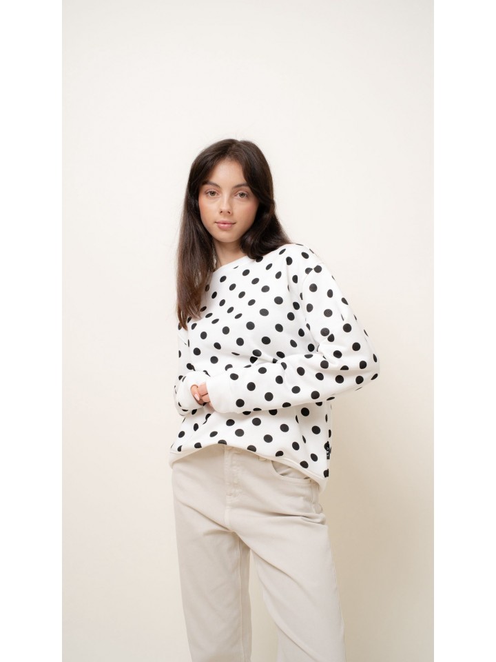 LEMONADA BLUZA DOTS biała w czarne groszki